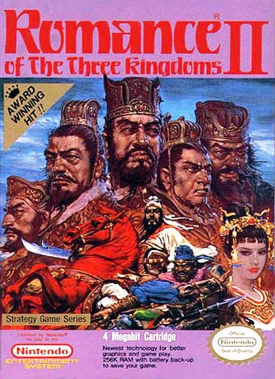 三国志 II NES版封面(US, September 1991）